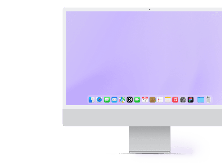 Close-up of an Apple desktop screen showing the macOS dock with various application icons.