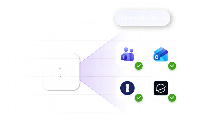 A device screen showing application icons and an overlay for 'Restricting Apps' or 'Deleting App' functions.