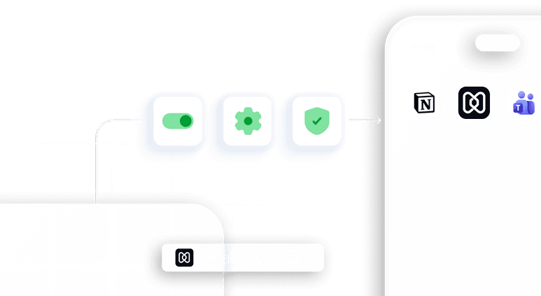 A Vision Pro in the background with a screen overlay showing a red alert connected to a 'New Message' notification to the admin.