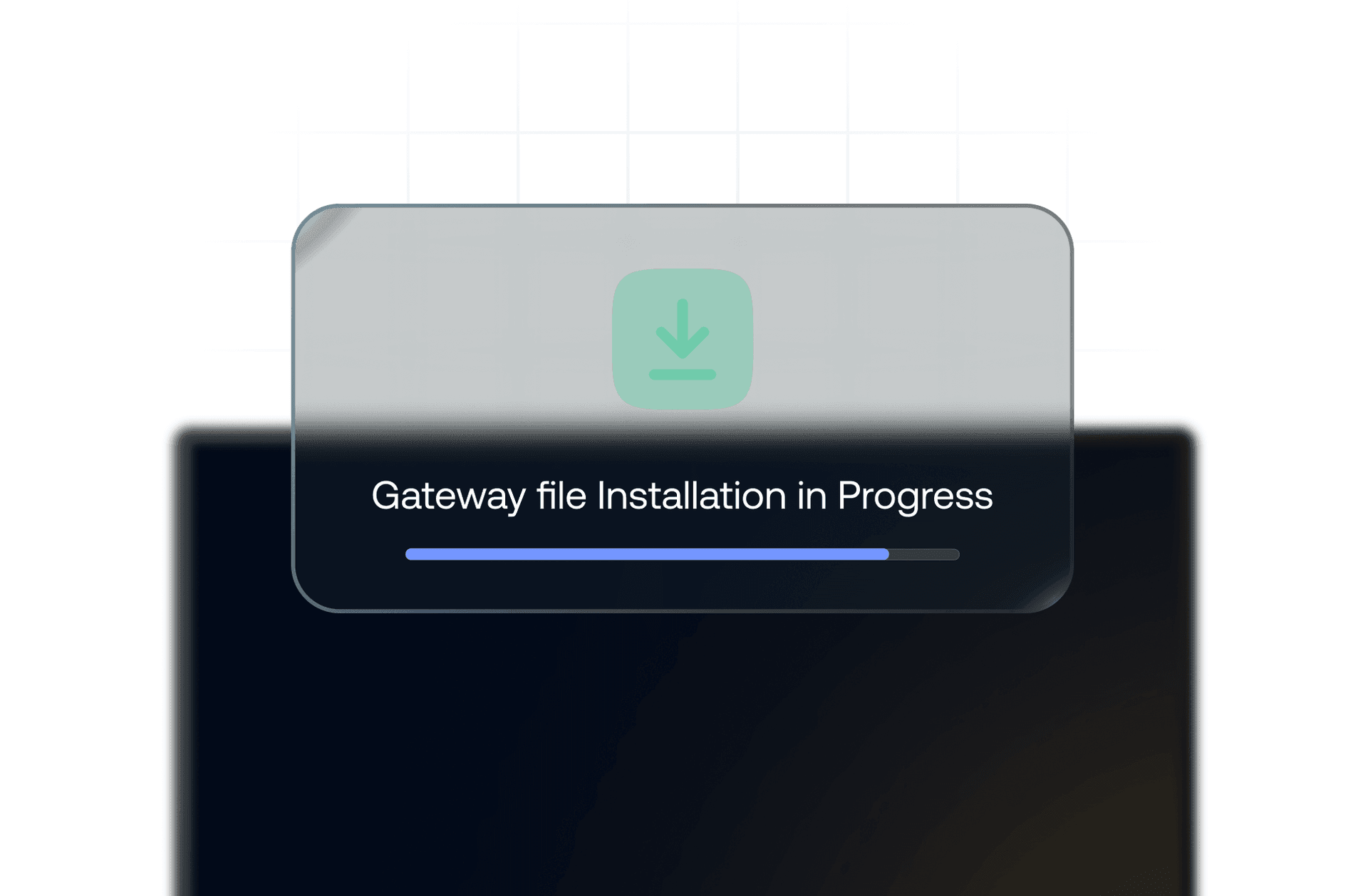 Interface showing Hexnode Gateway installation progress during device migration.