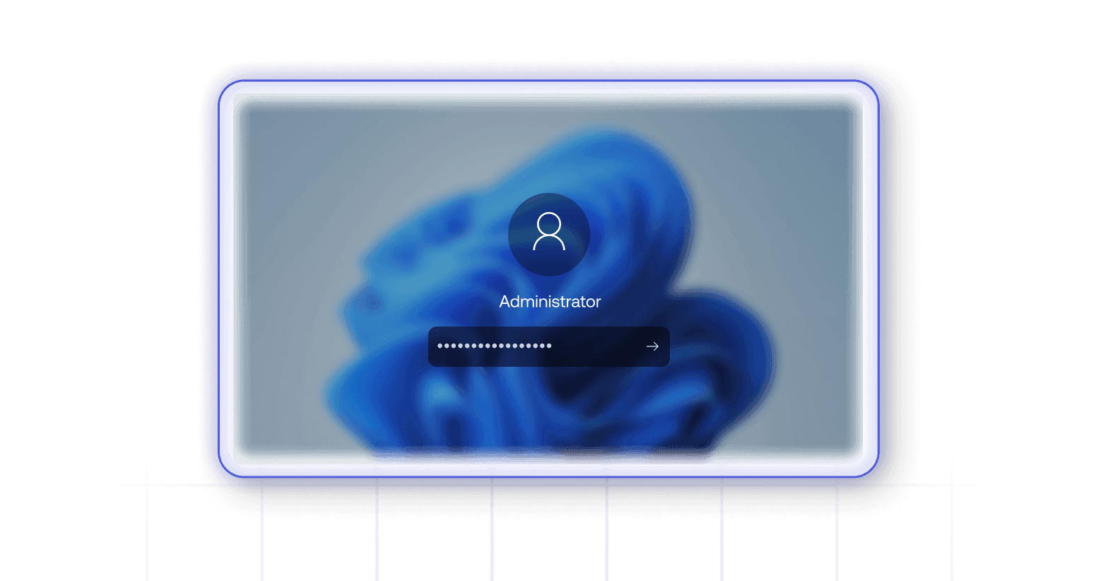 A windows login screen that’s being remotely accessed.