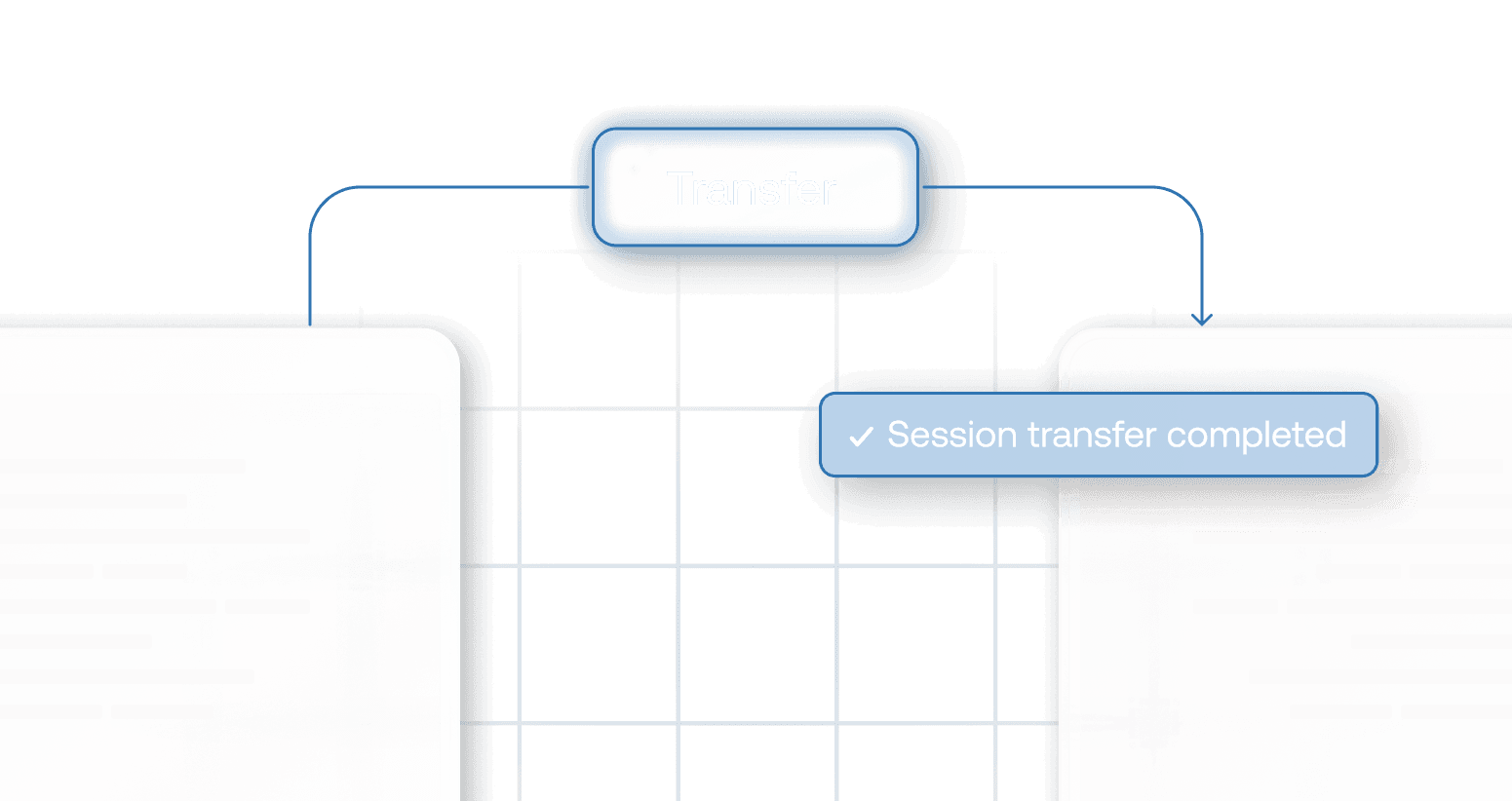 A remote session being transferred from one user to another.