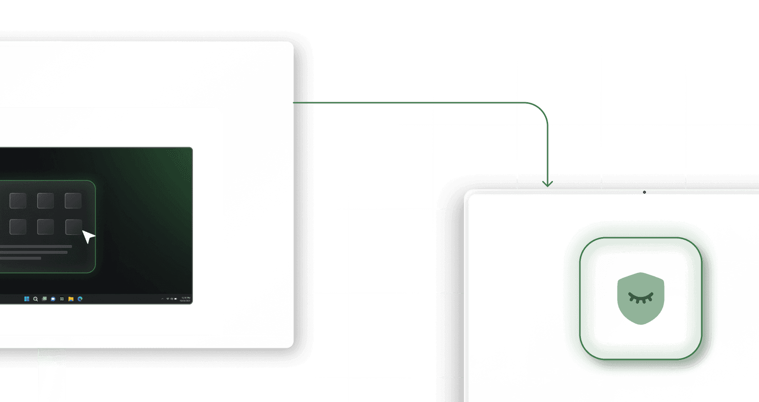 A device being remotely accessed without user input.